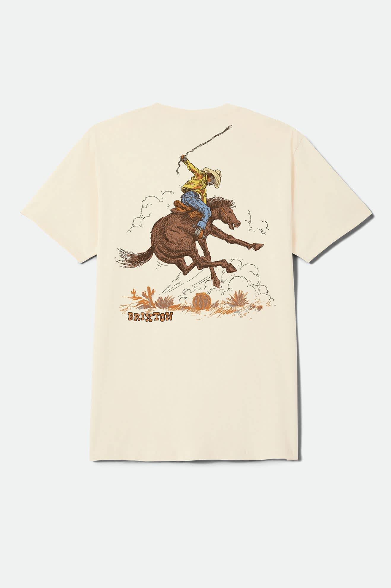 Brixton Men's Stirrup Short Sleeve Standard T-Shirt - Cream