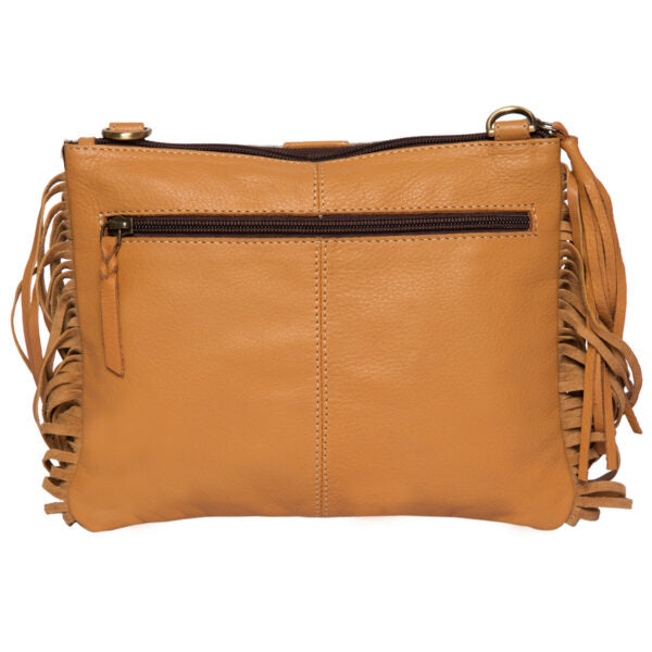 The Design Edge Cowhide Clutch Bag With Turquoise Stonework and Fringes – Mornington (AB76)