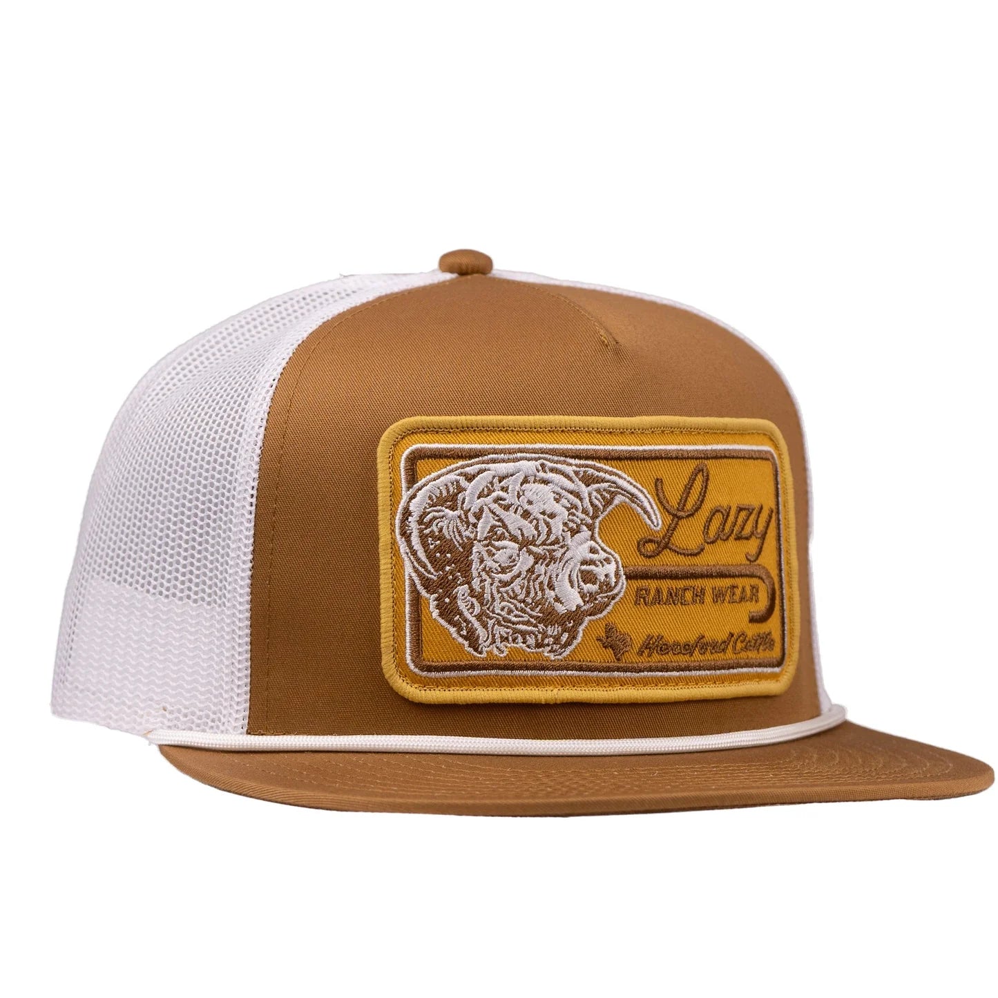 Lazy J Ranch Coyote Brown & White Dust Storm Classic Rope Trucker Hat