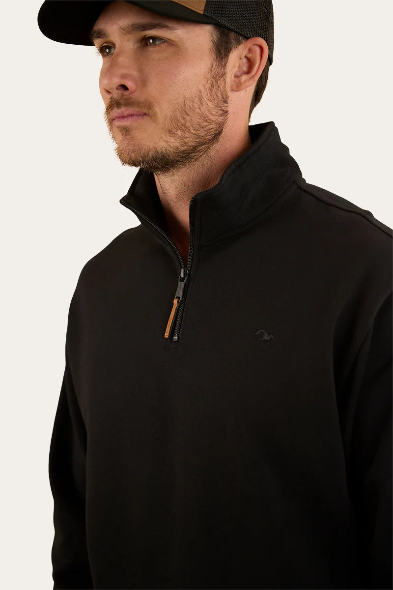 Ringers  Mens Western Strand 1/4 Zip Crew - Black