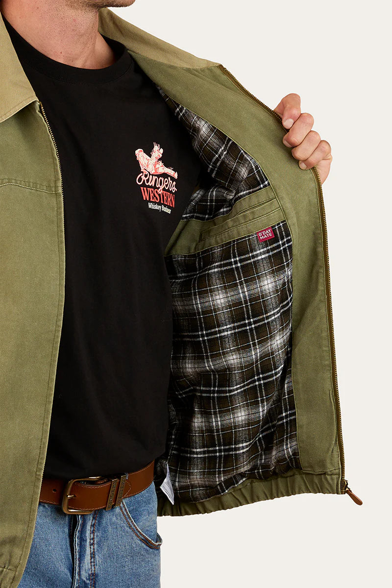 Ringers Western Mens Suffolk Western Bomber Jacket - Military Green