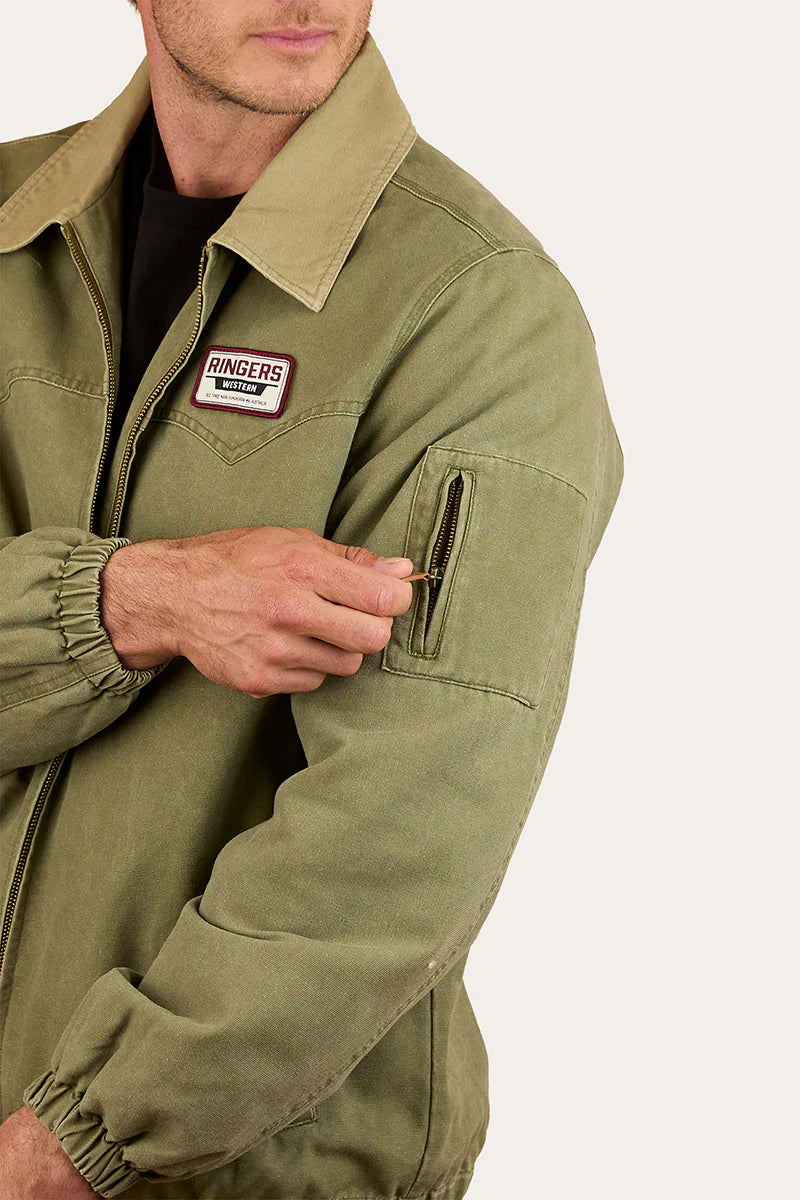 Ringers Western Mens Suffolk Western Bomber Jacket - Military Green