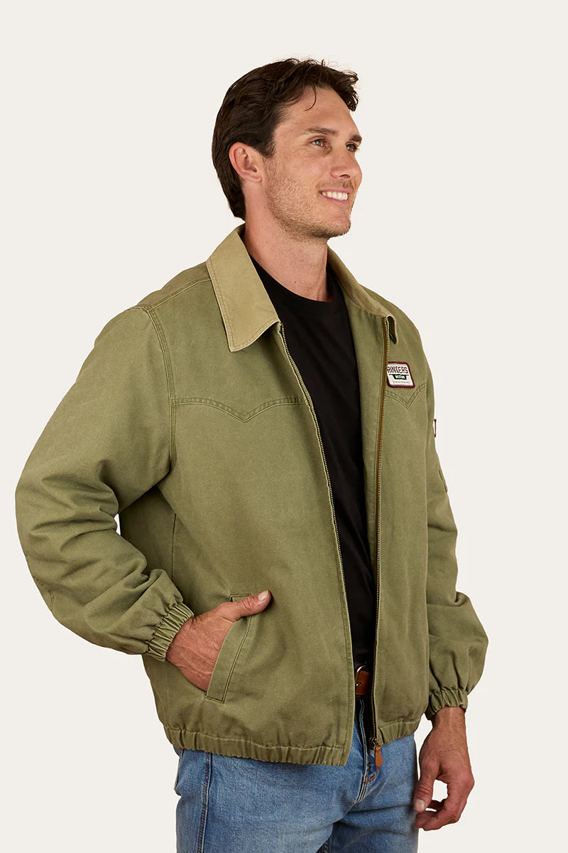 Ringers Western Mens Suffolk Western Bomber Jacket - Military Green