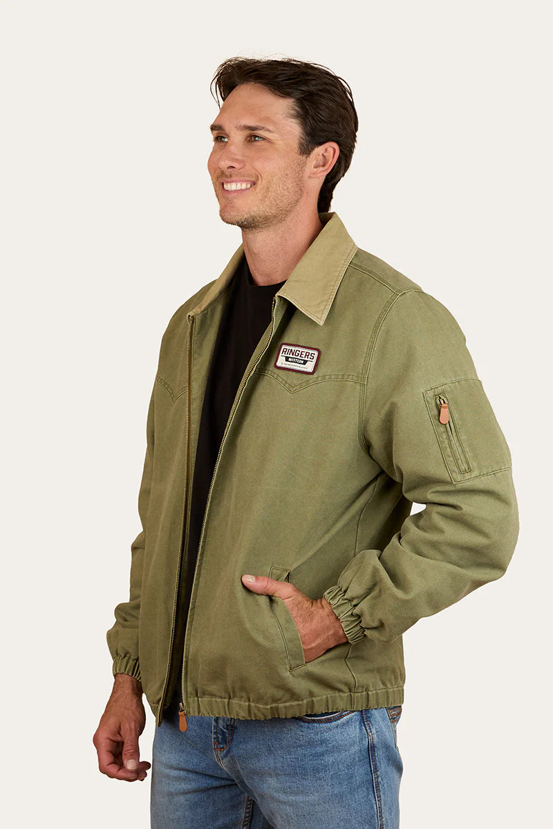 Ringers Western Mens Suffolk Western Bomber Jacket - Military Green