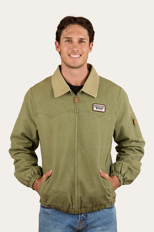 Ringers Western Mens Suffolk Western Bomber Jacket - Military Green