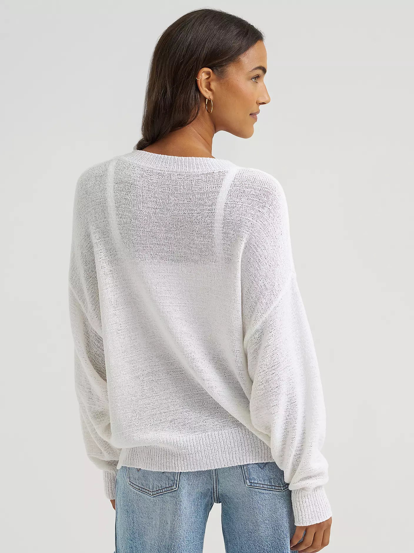 Wrangler Women's Gauzy Knit Sweater - White