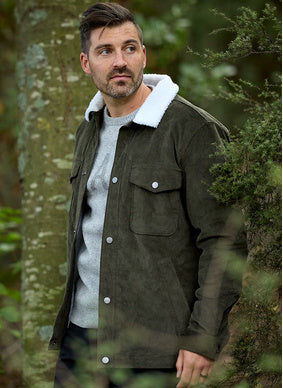 Swanndri Men's Kaituna Sherpa Lined Corduroy Jacket (Olive)