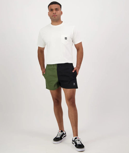 Swanndri Men’s Cotton Rugby Shorts – Olive/Black