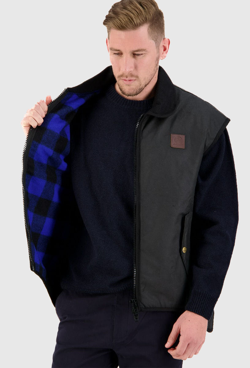 Swanndri Foxton Vest Wool Lined (Black)