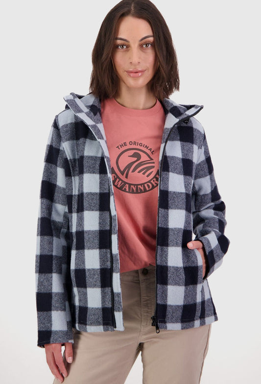 Swanndri Women's Seattle V2 Wool Hoodie_Misty Check