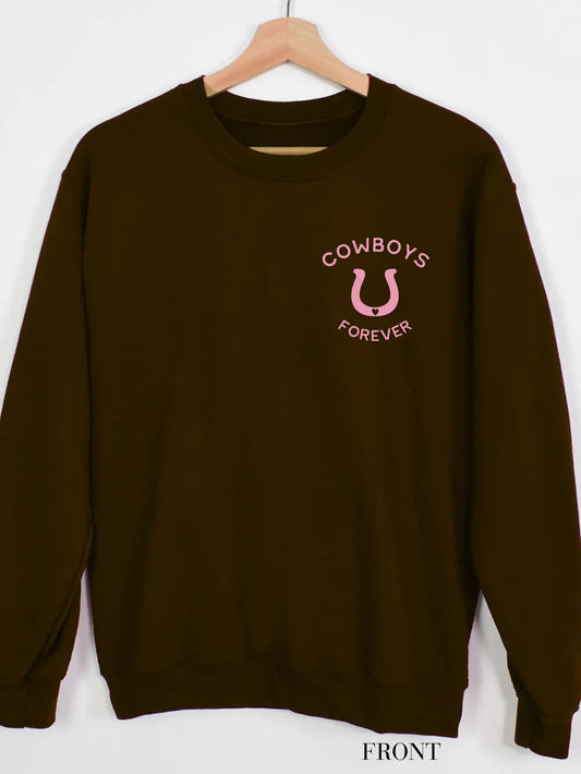 Ali Dee Cowboys Forever Crewneck -  Chocolate