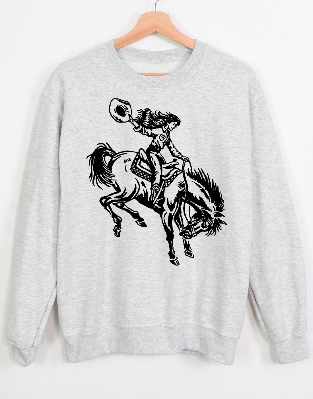 Ali Dee Cowgirl & Her Horse Crewneck - Ash Grey