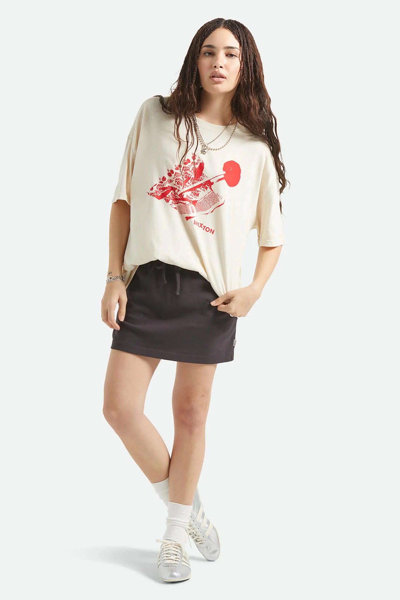 Brixton Women's Sweet Treat Oversized Boyfriend T-Shirt - Whitecap