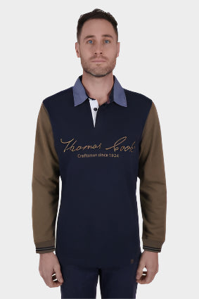 THOMAS COOK MENS HAMILTON RUGBY (NAVY/DARK TAN)-CLEARANCE