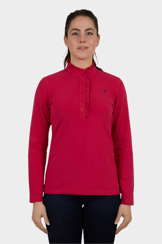 THOMAS COOK WOMENS FRILL NECK L/S POLO