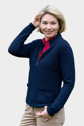 THOMAS COOK WOMENS ANNETTE ZIP UP CARDIGAN (NAVY)