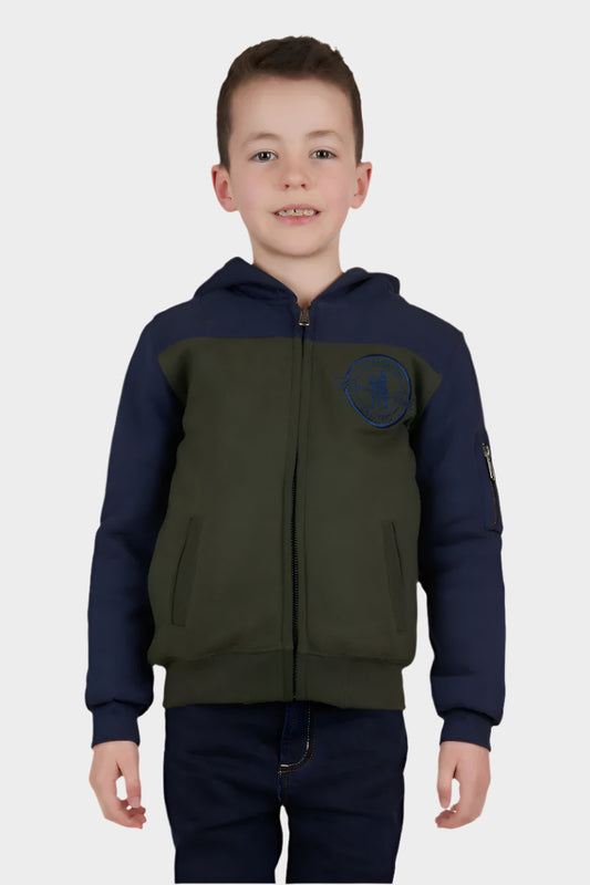 THOMAS COOK BOYS ORIGINAL ZIP UP HOODIE (NAVY/GREEN)