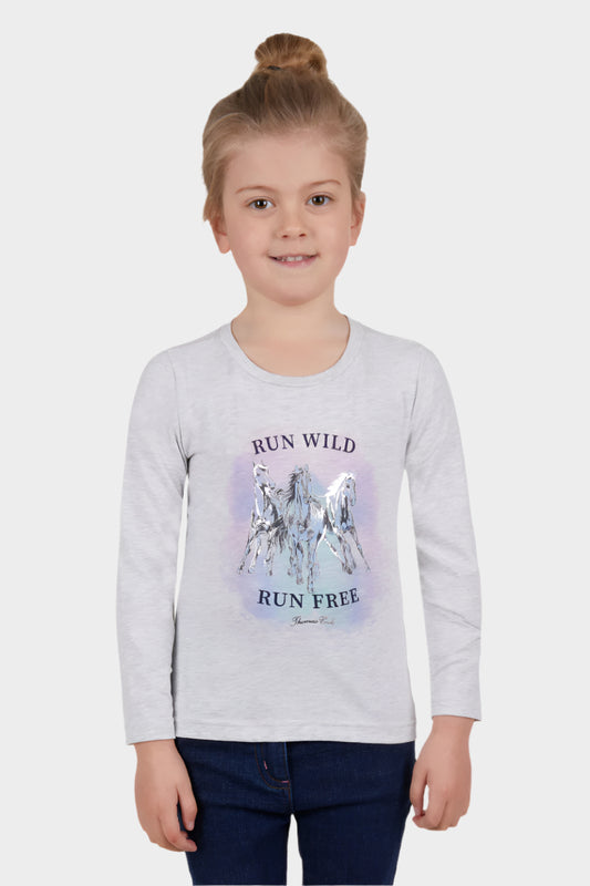 THOMAS COOK GIRLS TILLY L/S TEE (WHITE MARLE) - CLEARANCE