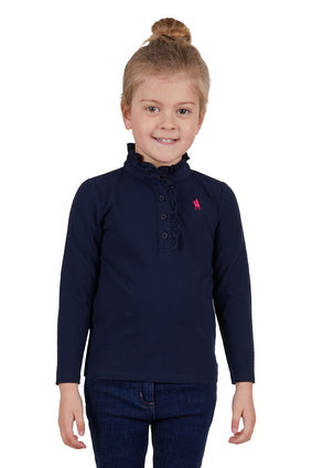 THOMAS COOK GIRLS FRILL NECK LONG SLEEVE POLO