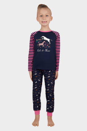 THOMAS COOK GIRLS SHINE L/S PJS (NAVY/ROSE) - CLEARANCE