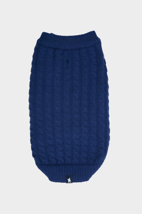 THOMAS COOK CABLE KNIT DOG JUMPER (NAVY)