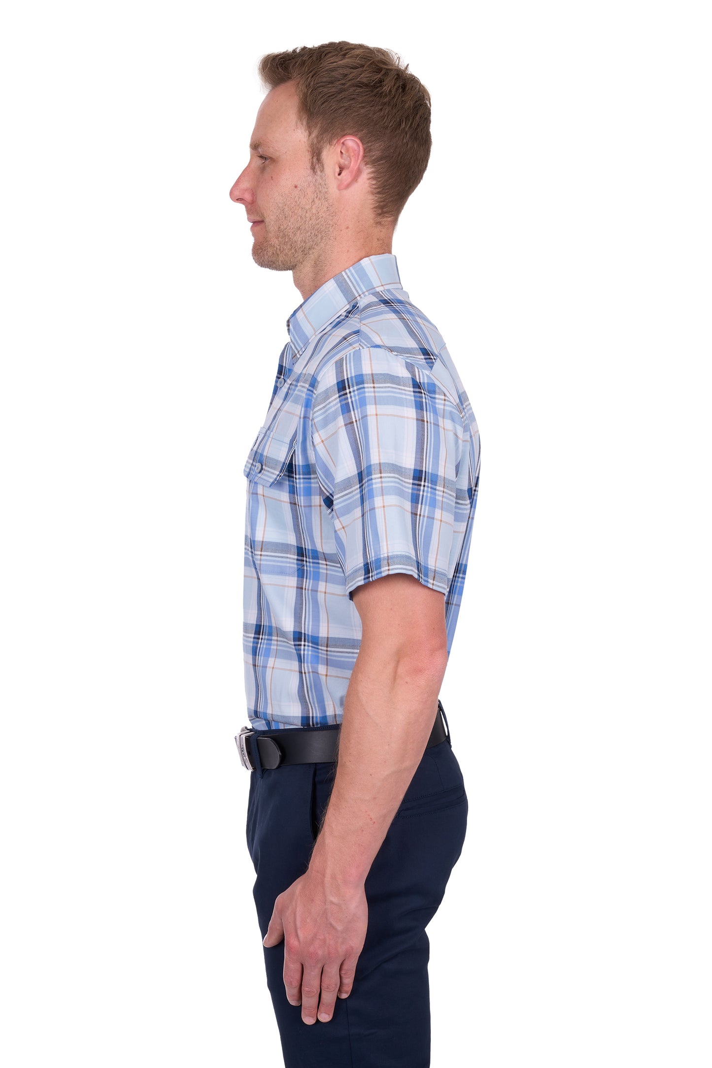 Thomas Cook Men's Brian 2Pkt Ss Shirt - Blue/Tan