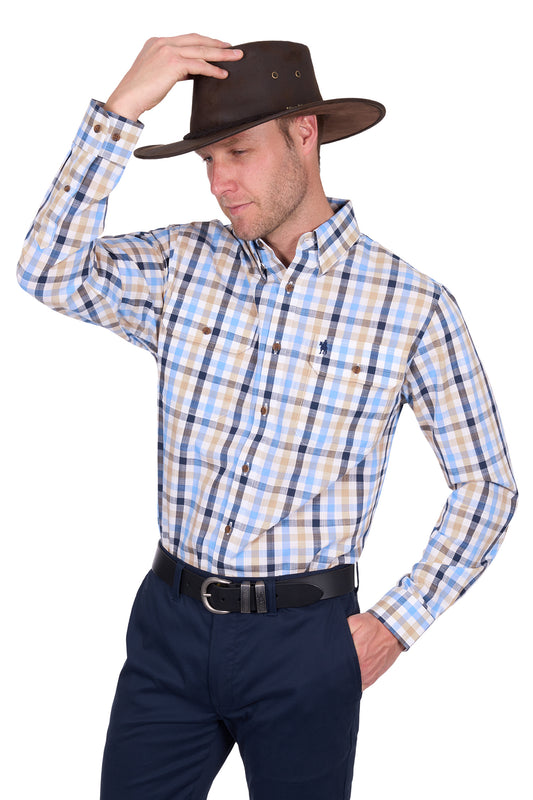 Thomas Cook Men's Jesse 2Pkt Ls Shirt - Navy/Tan