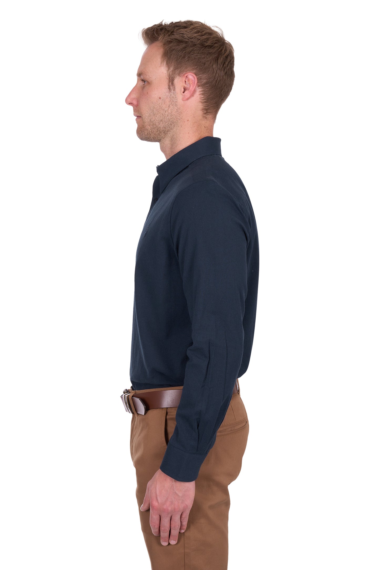 Thomas Cook Men's Roger Linen Ls Shirt - Navy