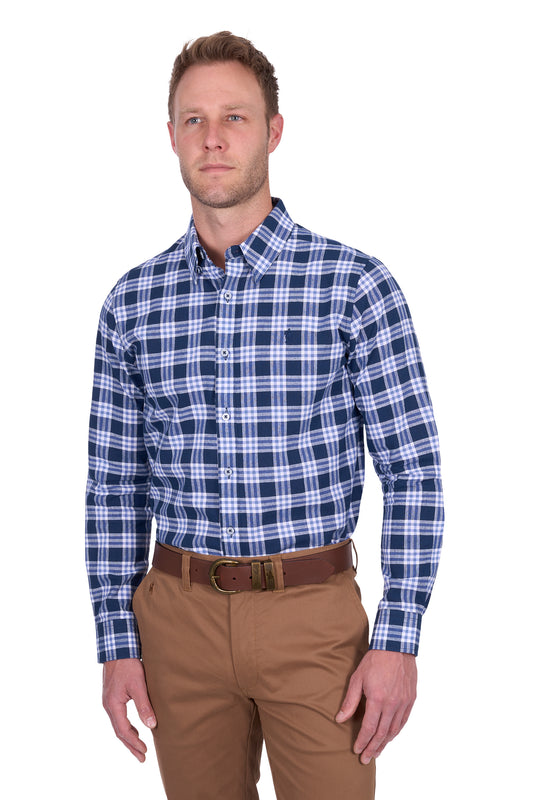 Thomas Cook Men's Dale Linen Ls Shirt - Navy/White
