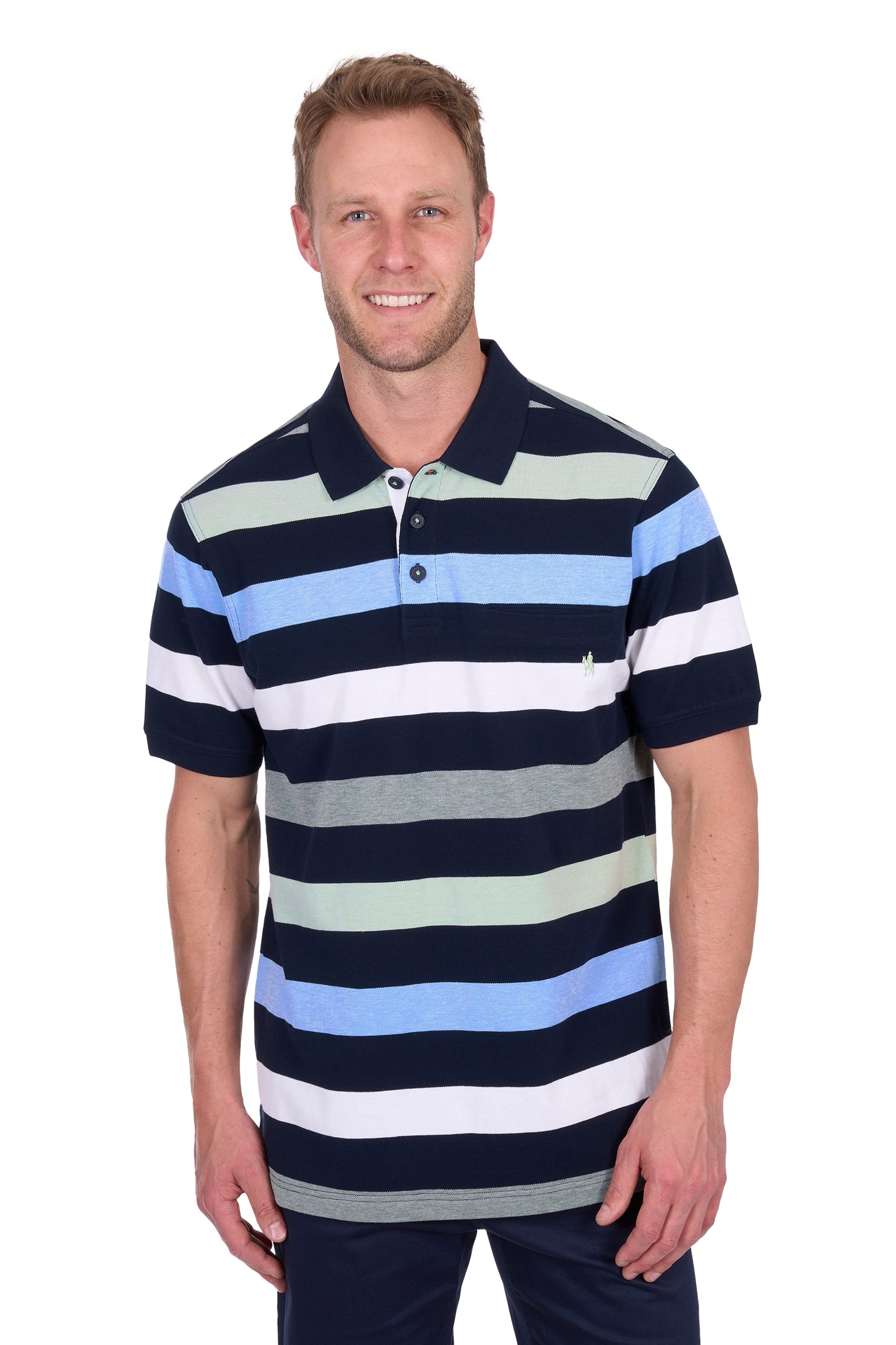 Thomas Cook Men's Charles 1Pkt Ss Polo - Navy/Green