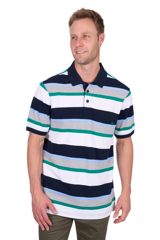Thomas Cook Men's Paul Pkt Ss Polo - Navy/Grey Marle