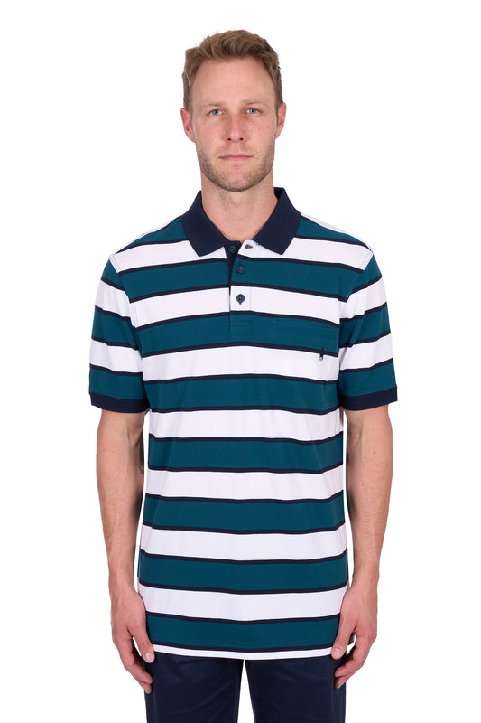 Thomas Cook Men's Ryan 1Pkt Ss Polo - White/Ocean