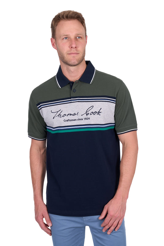 Thomas Cook Men's Andy Tailored Ss Polo - Navy/Green