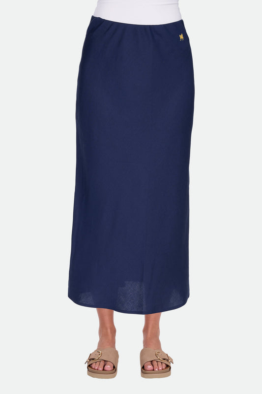 Thomas Cook Women's Priscilla Linen Skirt -  Navy