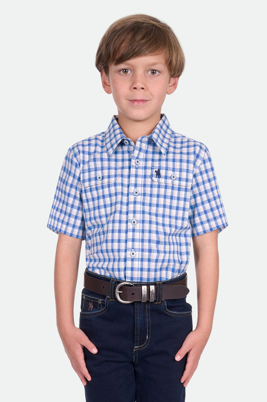 Thomas Cook Boy's Chris 2Pkt Ss Shirt - Blue/Tan