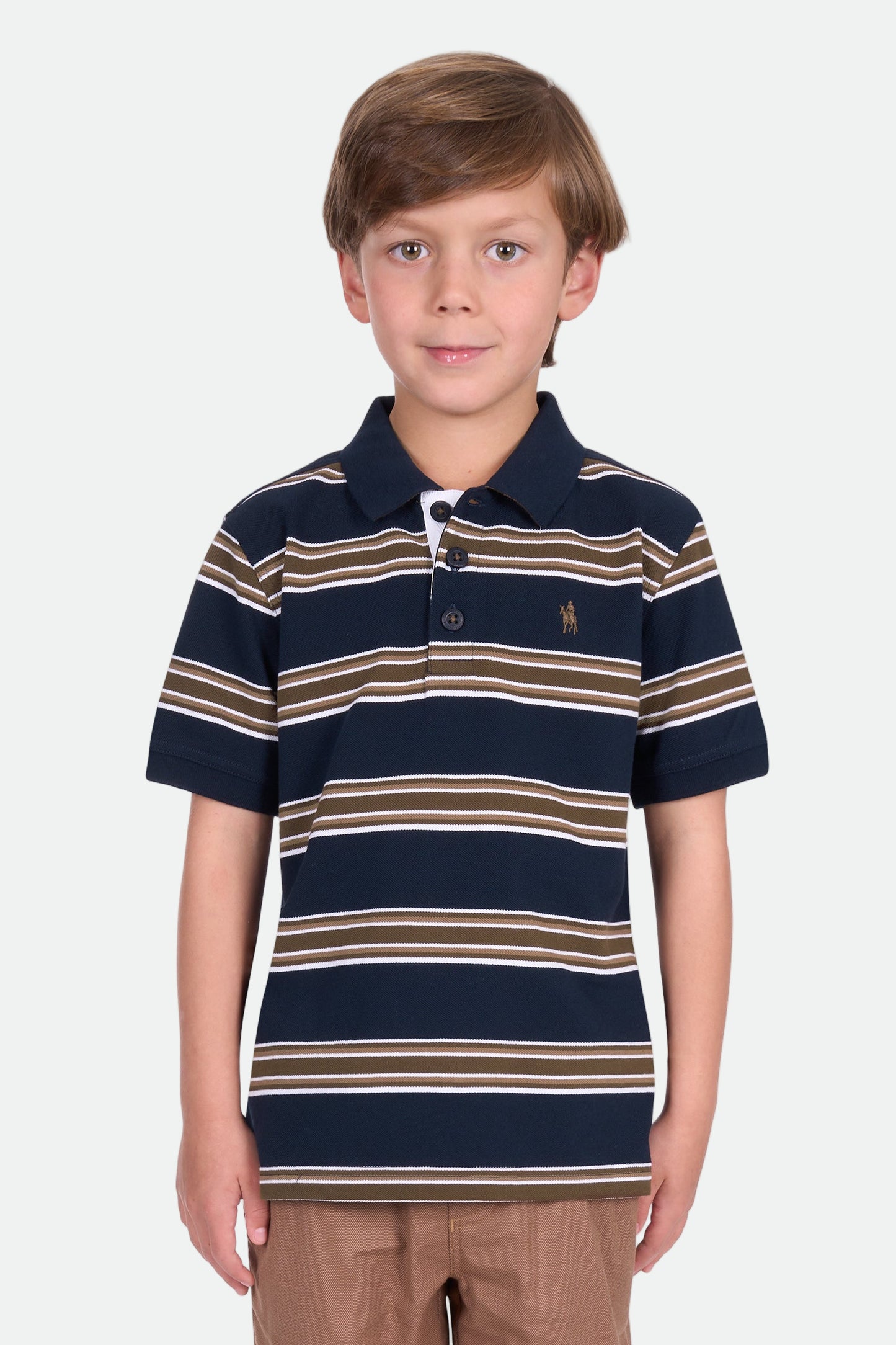 Thomas Cook Boy's Anthony Ss Polo - Navy/Dark Tan