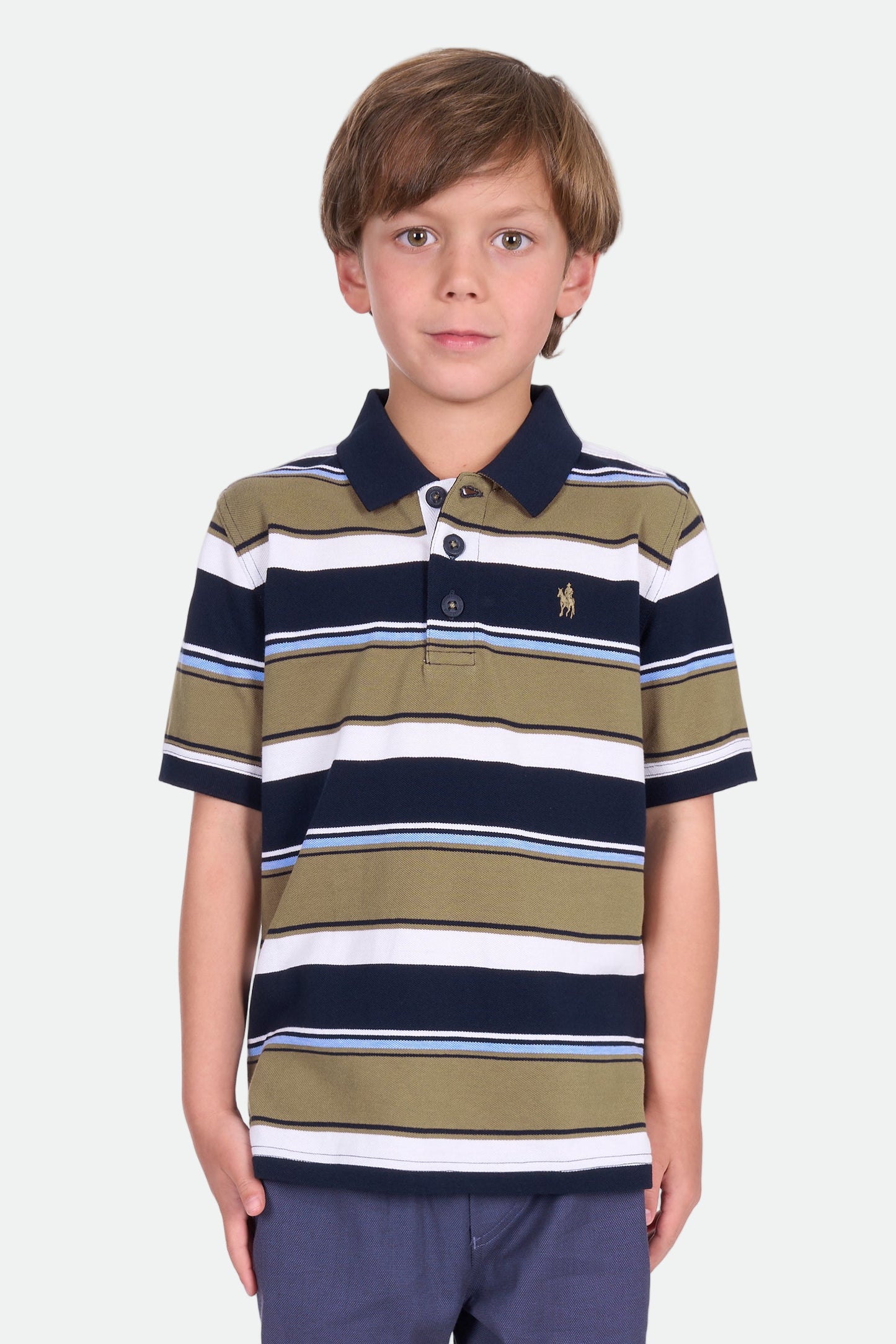 Thomas Cook Boy's Tim Ss Polo - Navy/Tan