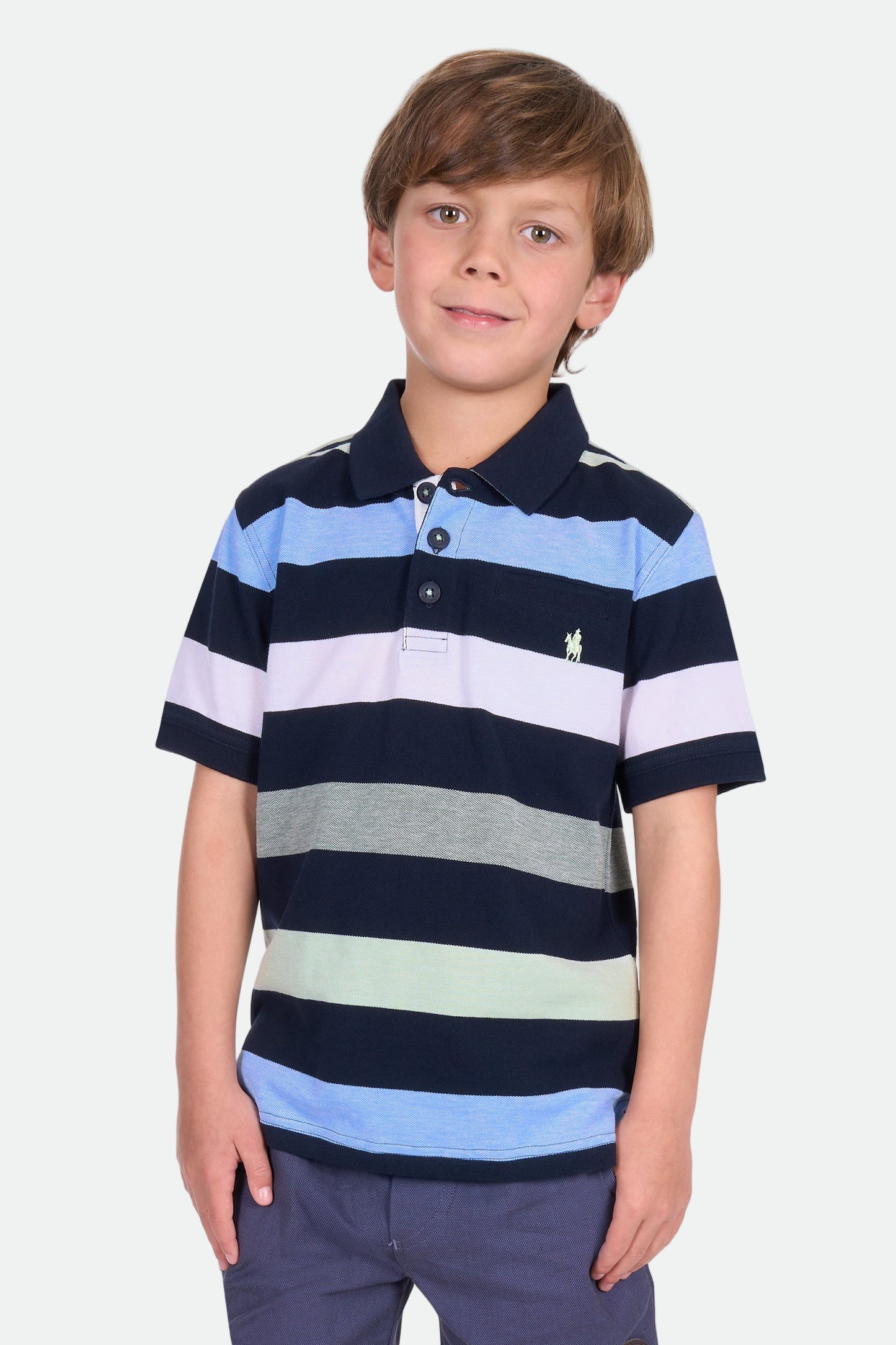 Thomas Cook Boy's Charles 1Pkt Ss Polo - Navy/Green