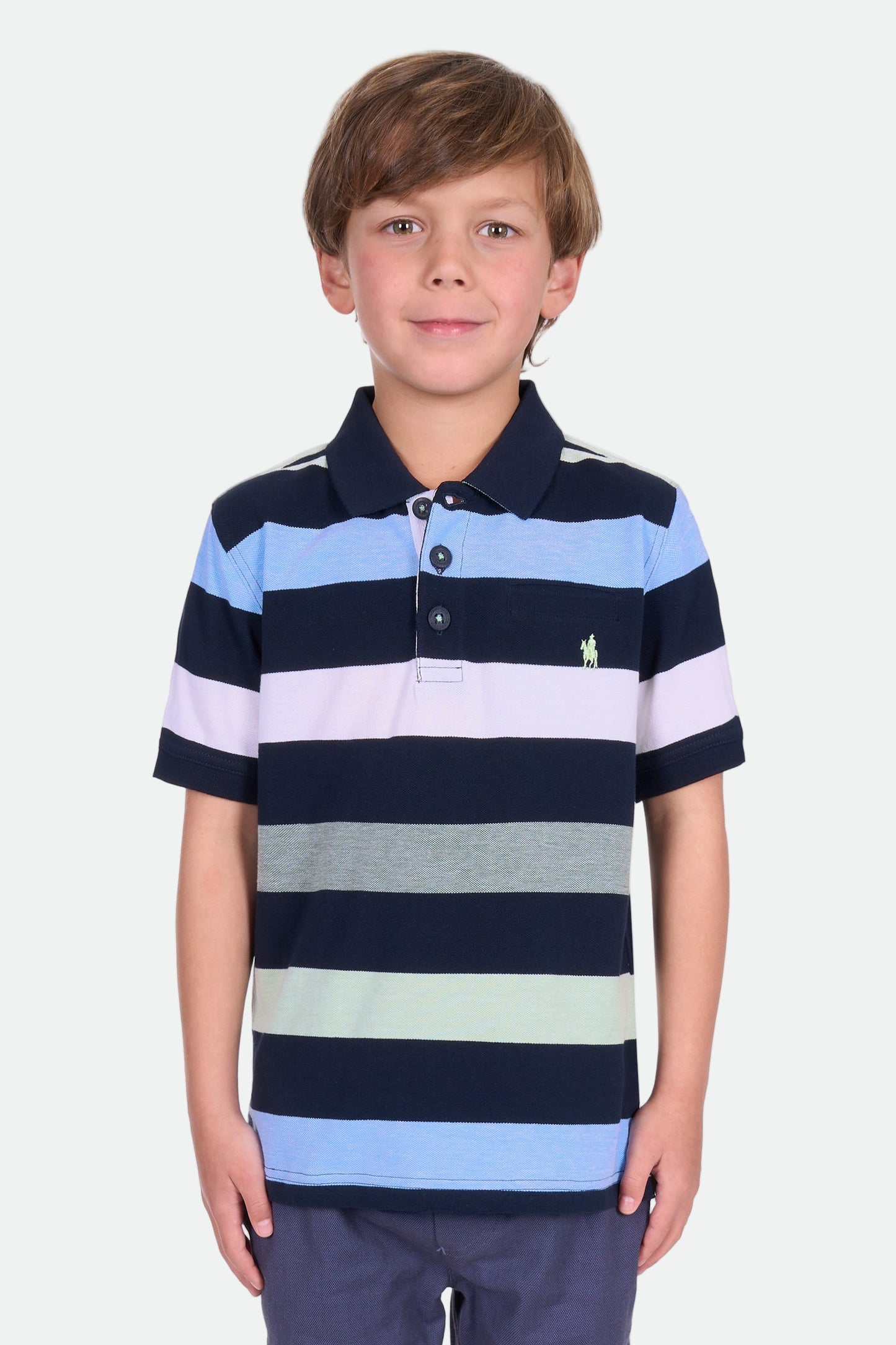 Thomas Cook Boy's Charles 1Pkt Ss Polo - Navy/Green