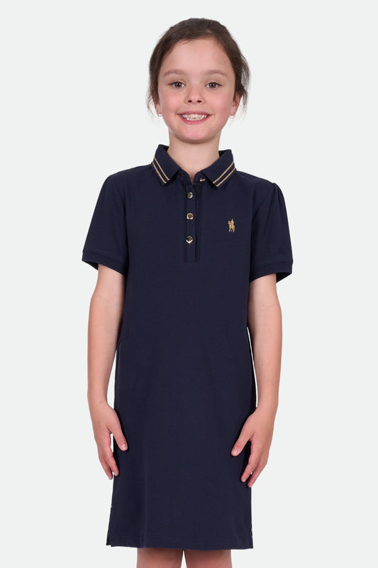 Thomas Cook Girl's Traci Ss Polo Dress - Navy