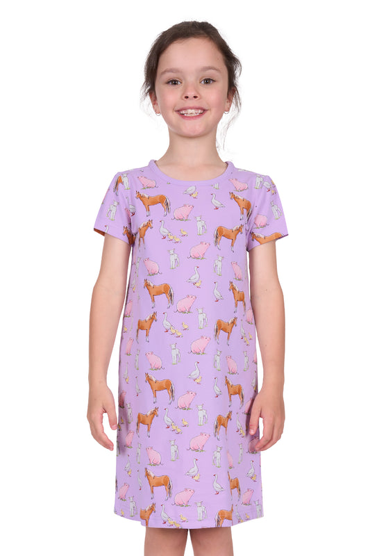 Thomas Cook Girl's Farm Friends Nightie - Lilac