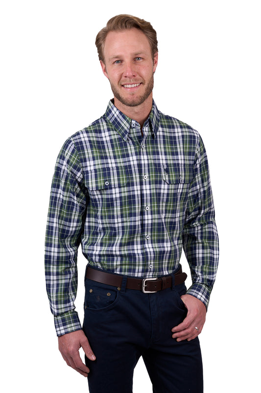 Thomas Cook Men's SHANE 2PKT LS Shirt -Navy/Green