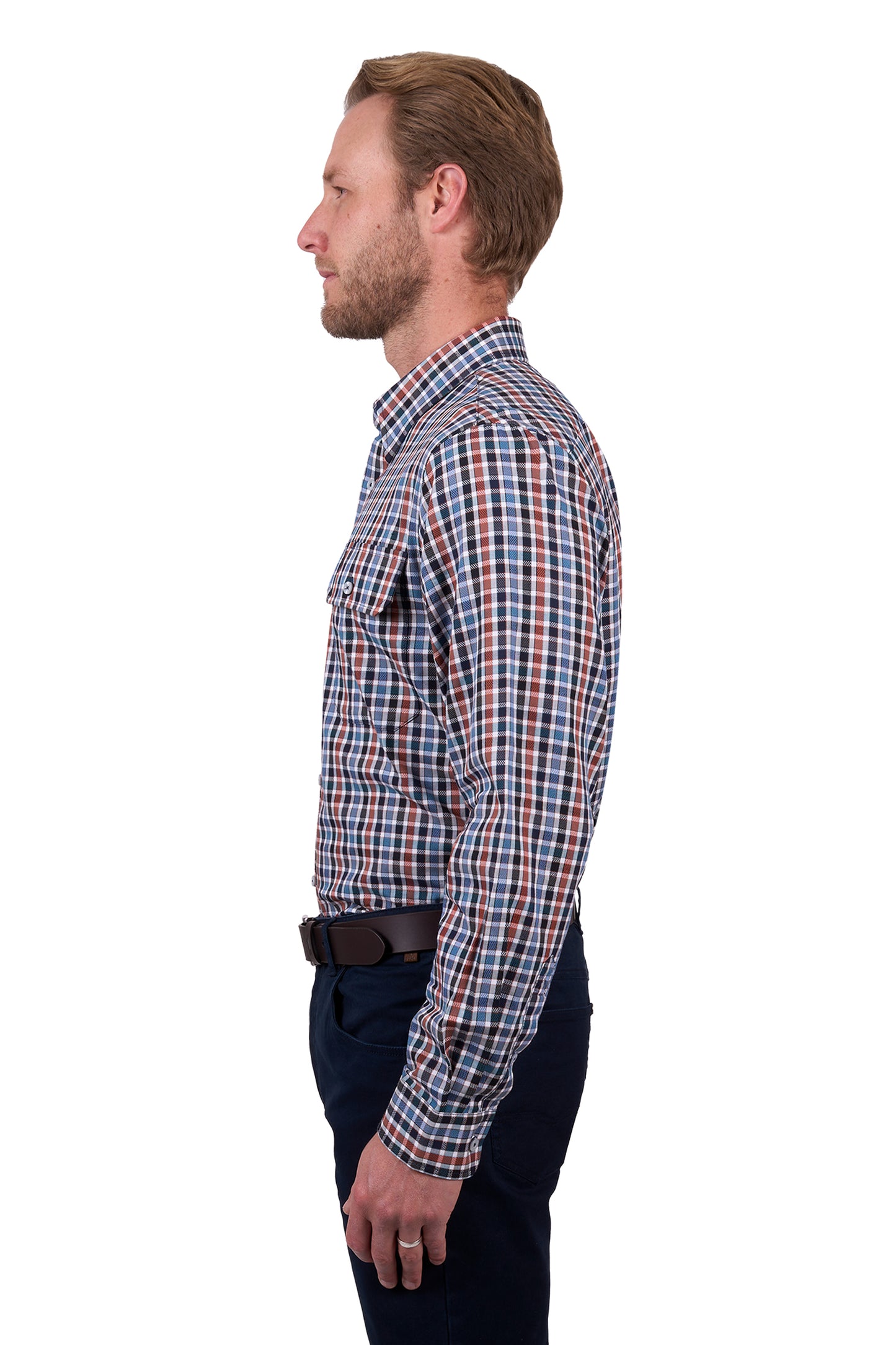 Thomas Cook Men's BEN 2PKT LS Shirt - Navy/Tan
