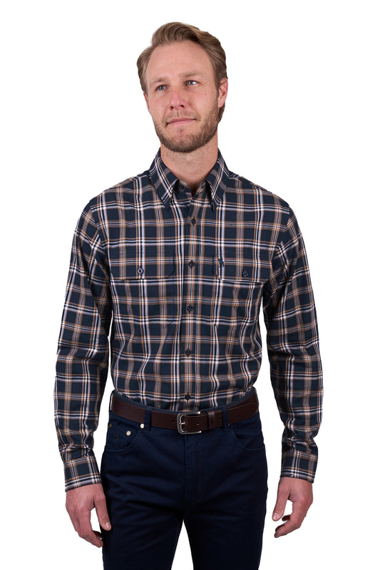 Thomas Cook Men's DYLAN 2PKT LS Shirt - Navy/Tan