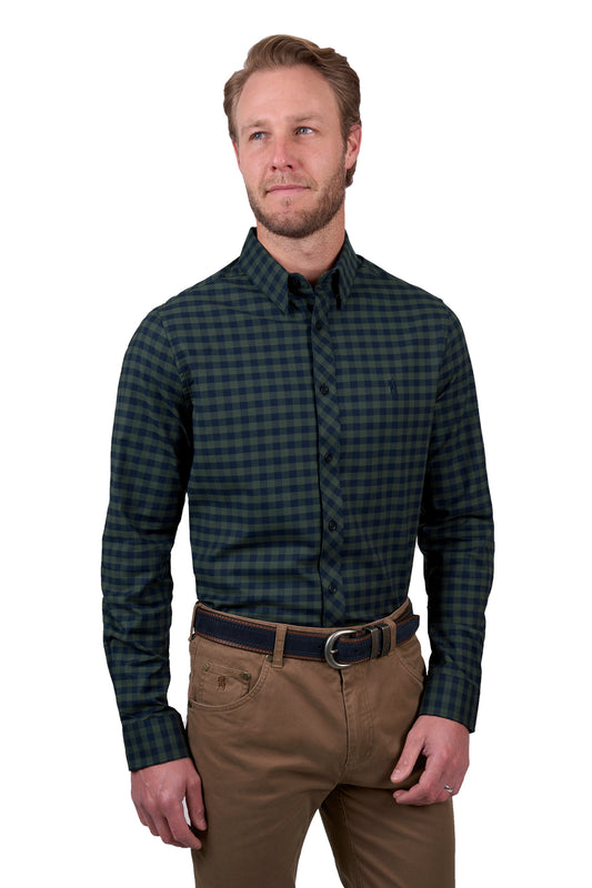 Thomas Cook Men's  TIM TAILORED LS Shirt - Navy/Green
