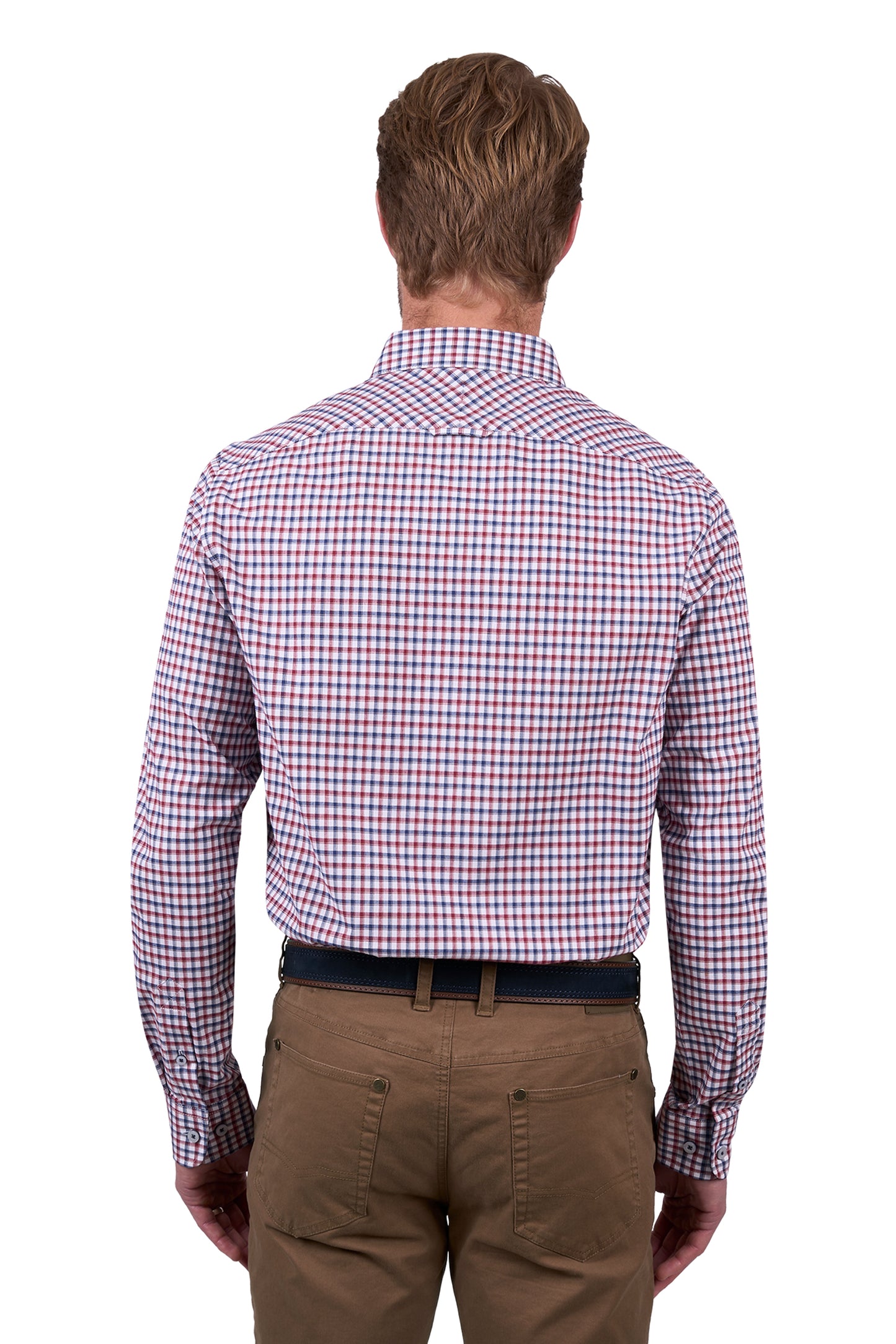 Thomas Cook Men's GEORGE TAILORED LS Shirt - Navy/Red- CLEARANCE
