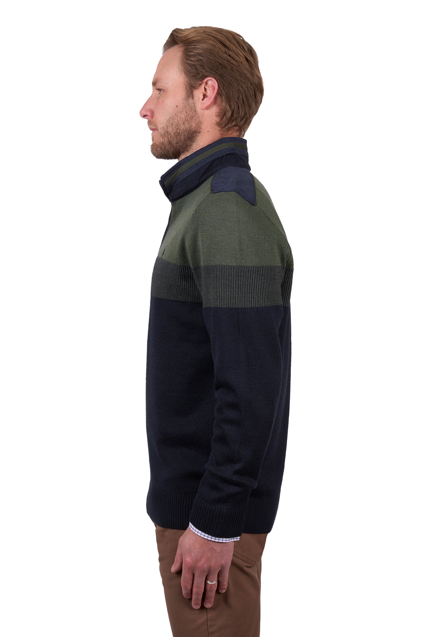 Thomas Cook Men's ROY 1/4 ZIP JUMPER - NAVY/DARK GREEN