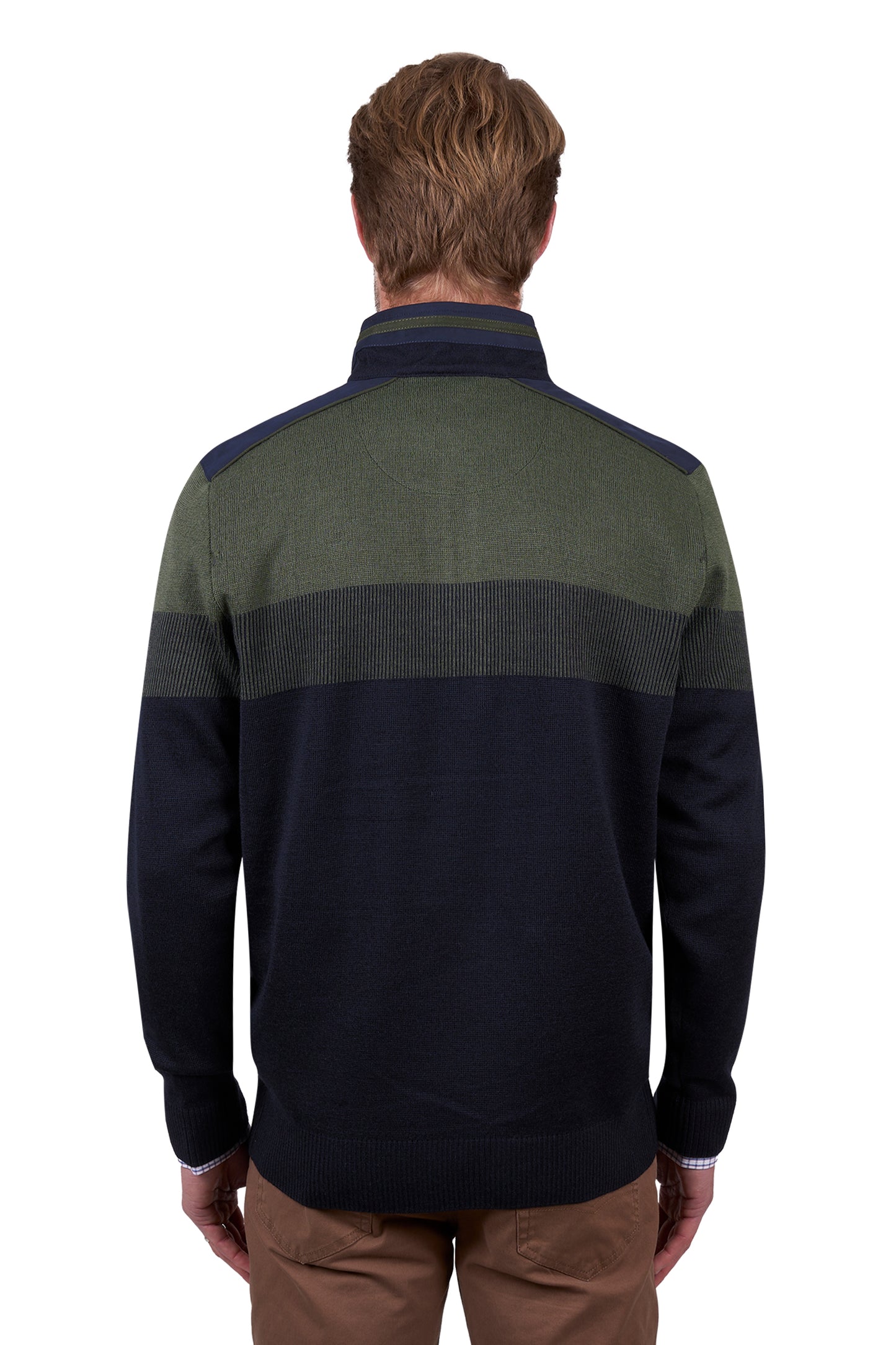 Thomas Cook Men's ROY 1/4 ZIP JUMPER - NAVY/DARK GREEN