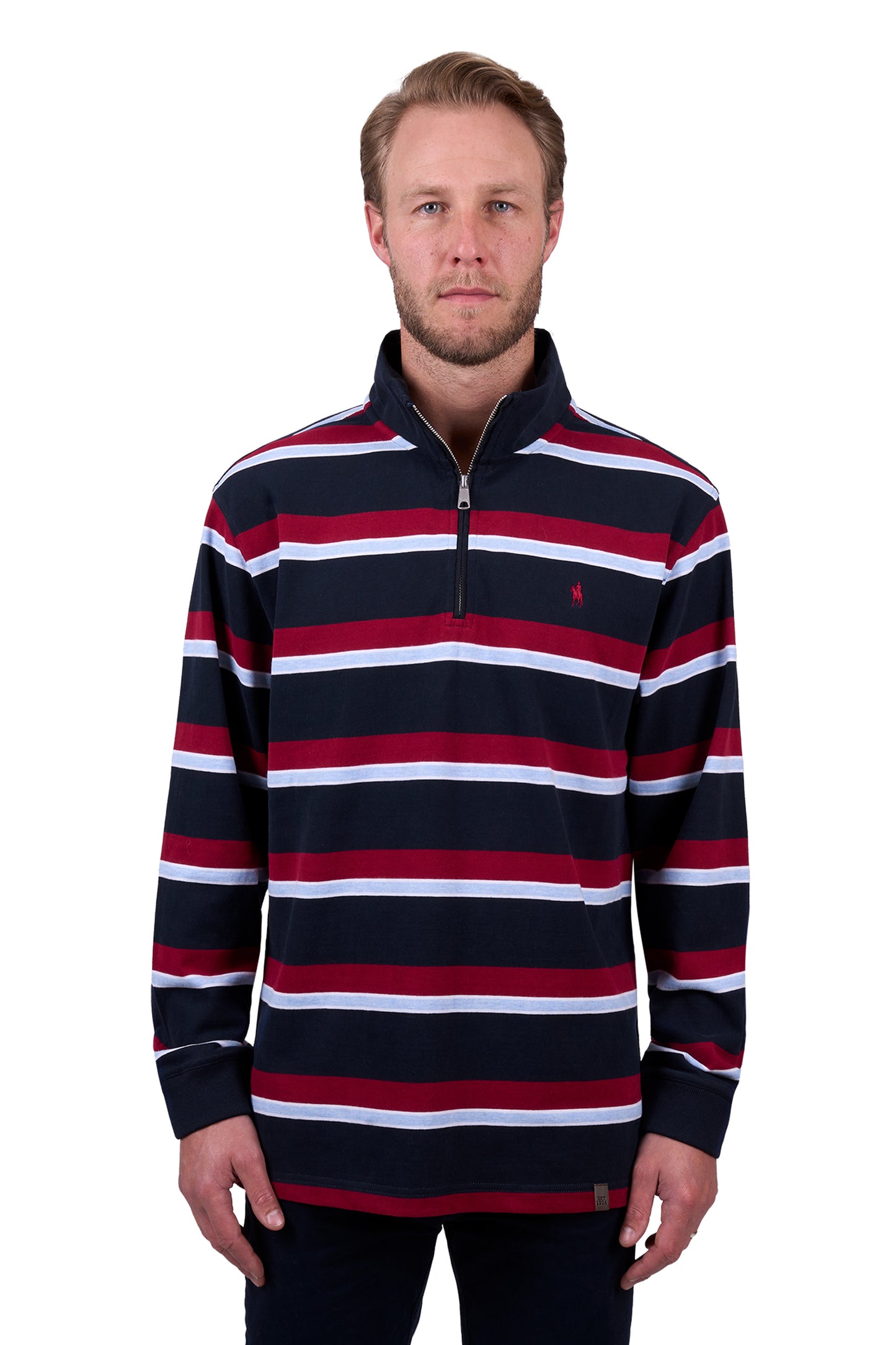 Thomas Cook Men's RICK 1/4 ZIP RUGBY - NAVY/RED