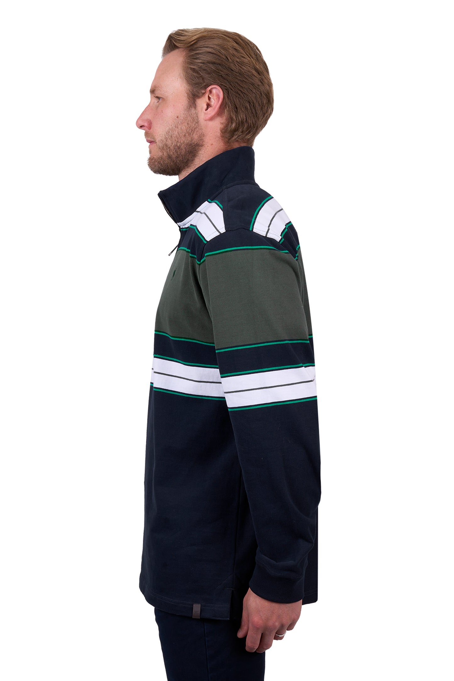 Thomas Cook Men's LUCAS 1/4 ZIP RUGBY - NAVY/GREEN
